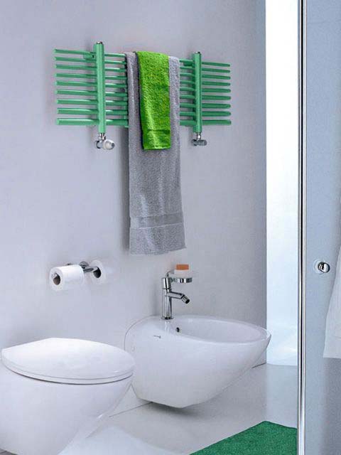 seche-serviettes couleur, radiateur vert, seche-serviettes horizontal, seche-serviette mixte,