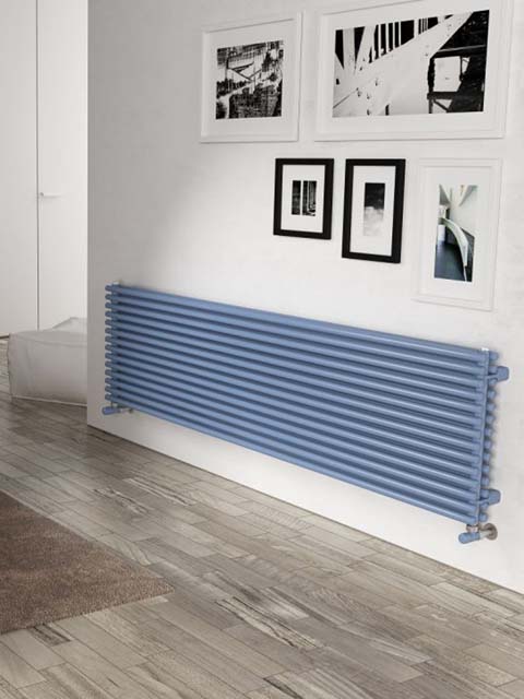 radiateur chauffage central, radiateur hydraulique horizontal, radiateur à eau chaude horizontal, radiateur bleu