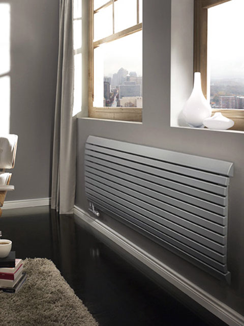 chauffage radiateur, radiateur horizontal chauffage central, radiateur gris